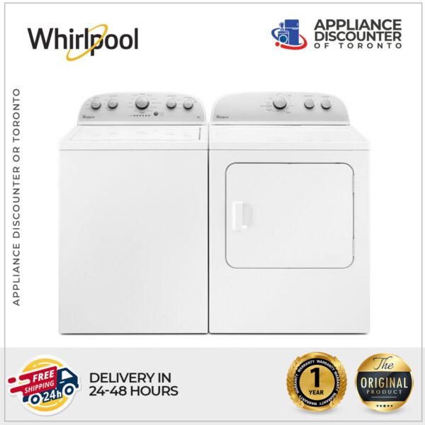 Whirlpool Top Load Washer & Dryer Set: Model WTW4816FW & WED4815EW