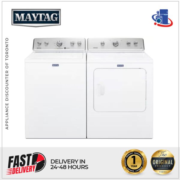 Maytag 3.8 cu. ft. Washer & 7.0 cu. ft. Dryer Set with Durable Performance (Models MVWC465HW & MED4500MW)