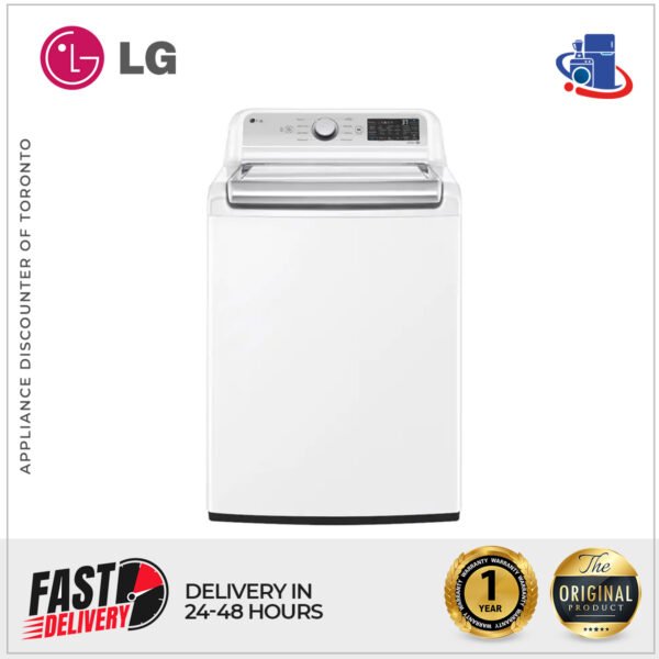 LG 5.3 cu. ft. Capacity Smart Top Load Washer & 7.3 cu. ft. Smart Rear Control Electric Dryer (Models WT7405CW & DLE7400WE)