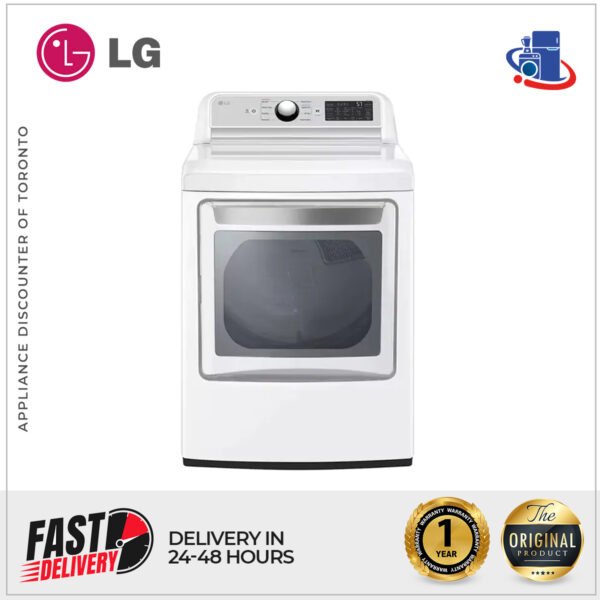 LG 5.3 cu. ft. Smart Top Load Washer & 7.3 cu. ft. Smart Rear Control Electric Dryer (Models WT7405CW & DLE7400WE)