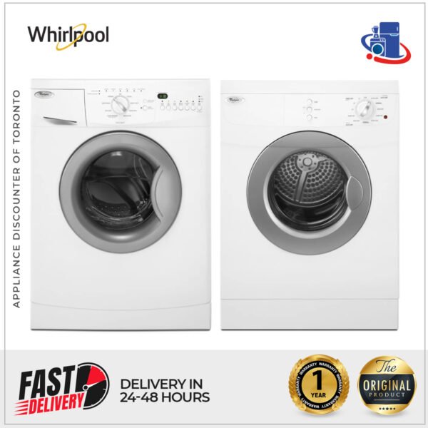 Whirlpool 2.0 cu. ft. Compact Front Load Washer & 3.8 cu. ft. Electric Dryer for Small Spaces (Models WFC7500VW & WED7500VW)
