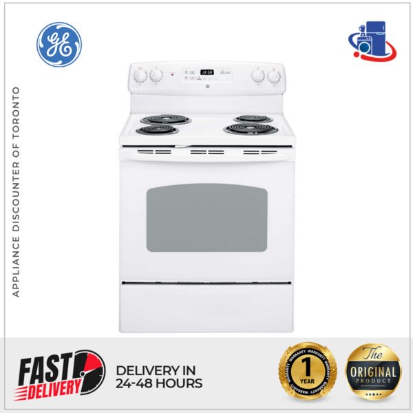 GE 30-Inch Freestanding Electric Range with Storage Drawer (Model JCBP240DMWW)
