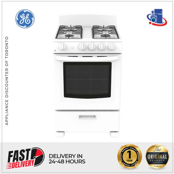 GE 24-Inch Freestanding Gas Range with 2.9 cu. ft. Oven (Model JCGAS300DMWW)