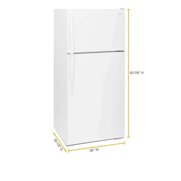 Whirlpool 14 cu. ft. Top Freezer Refrigerator with Compact Design (Model WRT134TFDW) - Image 4