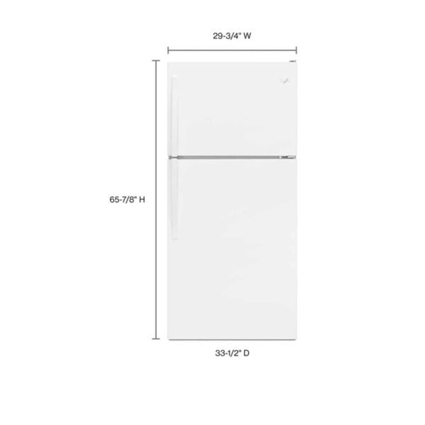 Whirlpool 30-Inch Wide 18 cu. ft. Top Freezer Refrigerator with Adjustable Shelves (Model WRT148FZDW) - Image 4