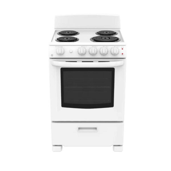 GE 24-Inch Freestanding Coil-Top Electric Range with Manual Clean (Model JCAS300DMWW) - Image 2