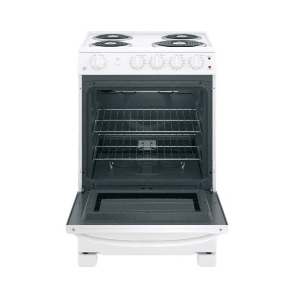 GE 24-Inch Freestanding Coil-Top Electric Range with Manual Clean (Model JCAS300DMWW) - Image 3