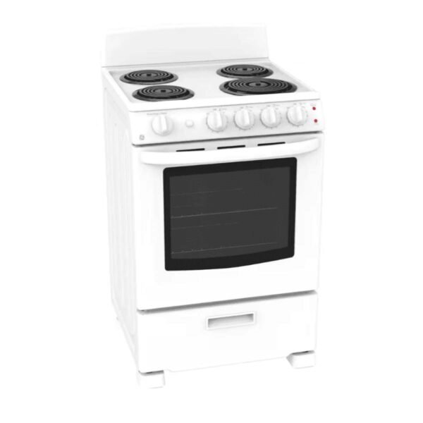GE 24-Inch Freestanding Coil-Top Electric Range with Manual Clean (Model JCAS300DMWW) - Image 4